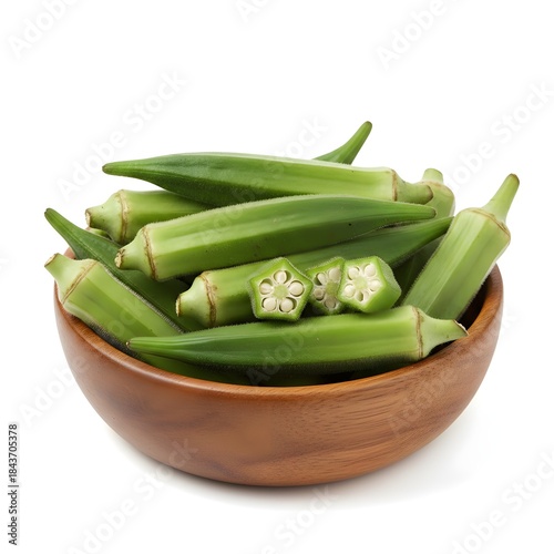 green okras in a bowl