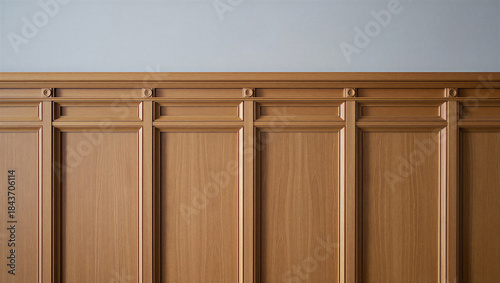 Quadro em tela Wooden paneling on wall with decorative molding and trim