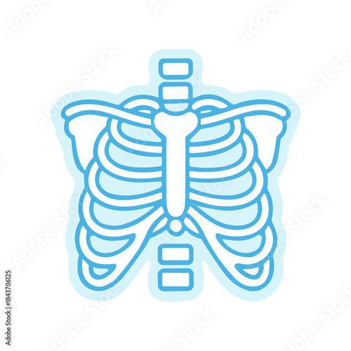 Human rib cage skeleton icon illustrating anatomy and medicine