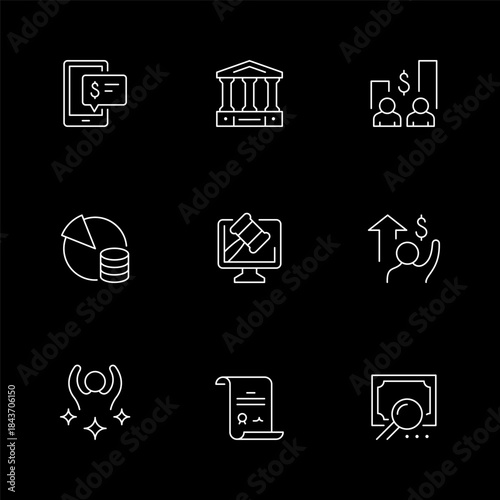 Set line icons of auction