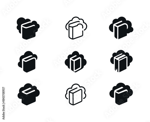 Dusty Tome Icons. Dusty tome. Icon set. Set Logo of Dusty tome: