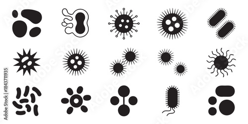 dropper bottle with liquid drop icon set black and white medical cosmetic products