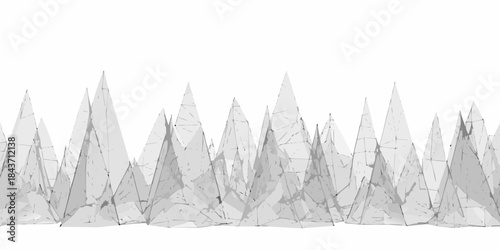 Abstract geometric landscape of low poly mountains and sharp peaks