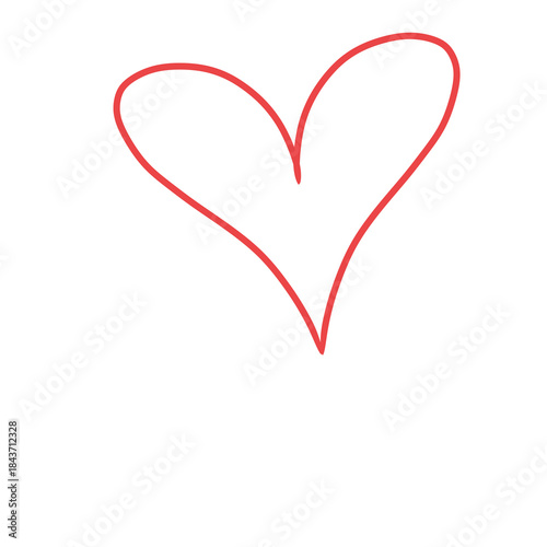 Red heart outline illustration graphic art
