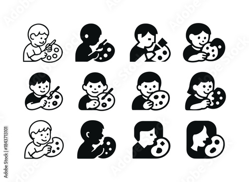 Kids' Edible Art Icons. kids making and eating art (edible craft