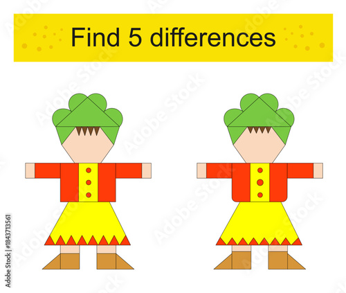 Preschool worksheet activity. Cartoon boy.