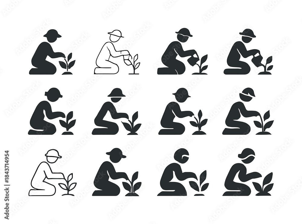 Obraz premium Joyful Activities Icons. People engaged in activities that bring