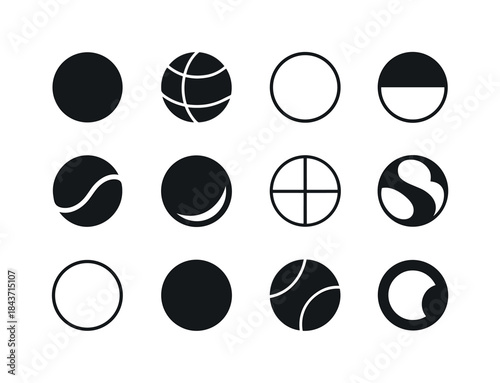 Sphere Logo Variations. Sphere. Icon set. Set Logo of Sphere: bo