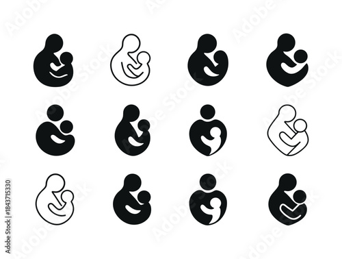 Family Logo Variations. Family. Icon set. Set Logo of family: pa
