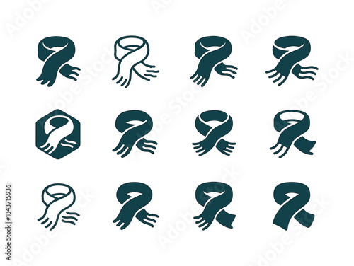 Chilly Breeze Logos. Chilly morning breeze. Icon set. Set Logo o