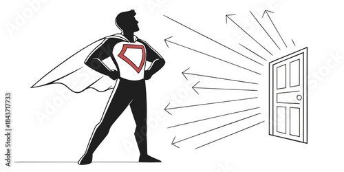 Silhouette vector illustration of a successful businessman or businesswoman with a briefcase or suitcase, depicting people at work