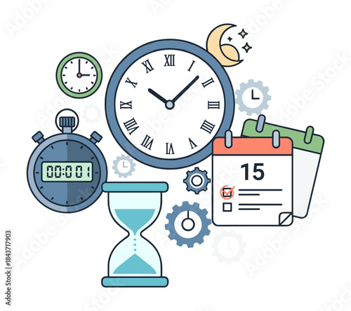 Time management efficiency and productivity planning concept