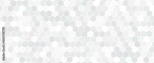 Abstract white and grey hexagonal pattern background design. Modern simple overlapping hexagon geometric element with molecular structures. Medical science technology concept. vector