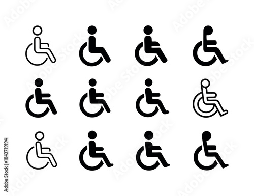 Inclusive Design Emblem Variations. Inclusive Design. Icon set.