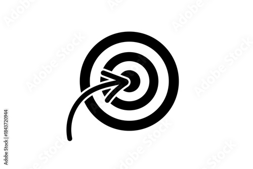 Target icon or achieve goal success icon in transparent background