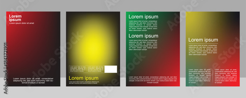 Modern Abstract Gradient Poster Template Set with Colorful Blurred Background, Minimal Typography Layout, Creative Flyer, Banner, Social Media Story and Presentation Design Collection