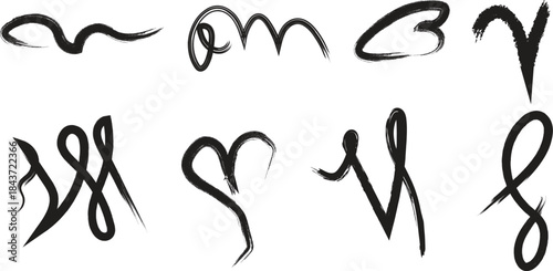 Ancient mystical symbols and runes on a white background