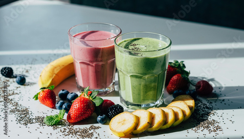 fruit cocktail with berries and mint