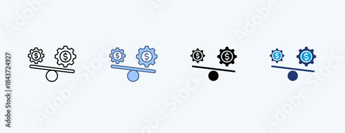 Financial Instability Multiple Icon Illustration Vector