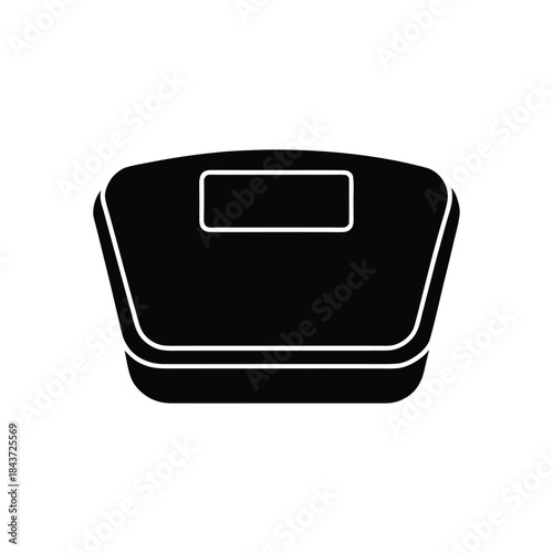 Digital weighing scale home appliance silhouette icon vector illustration