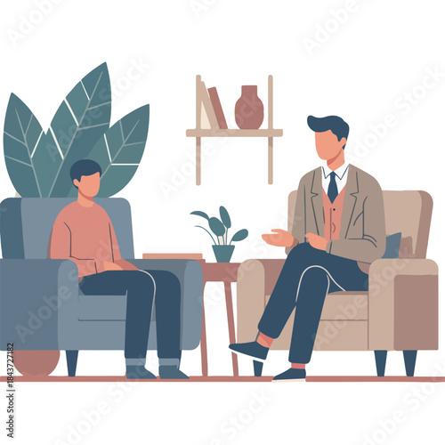 premium vector illustration of Therapist listening