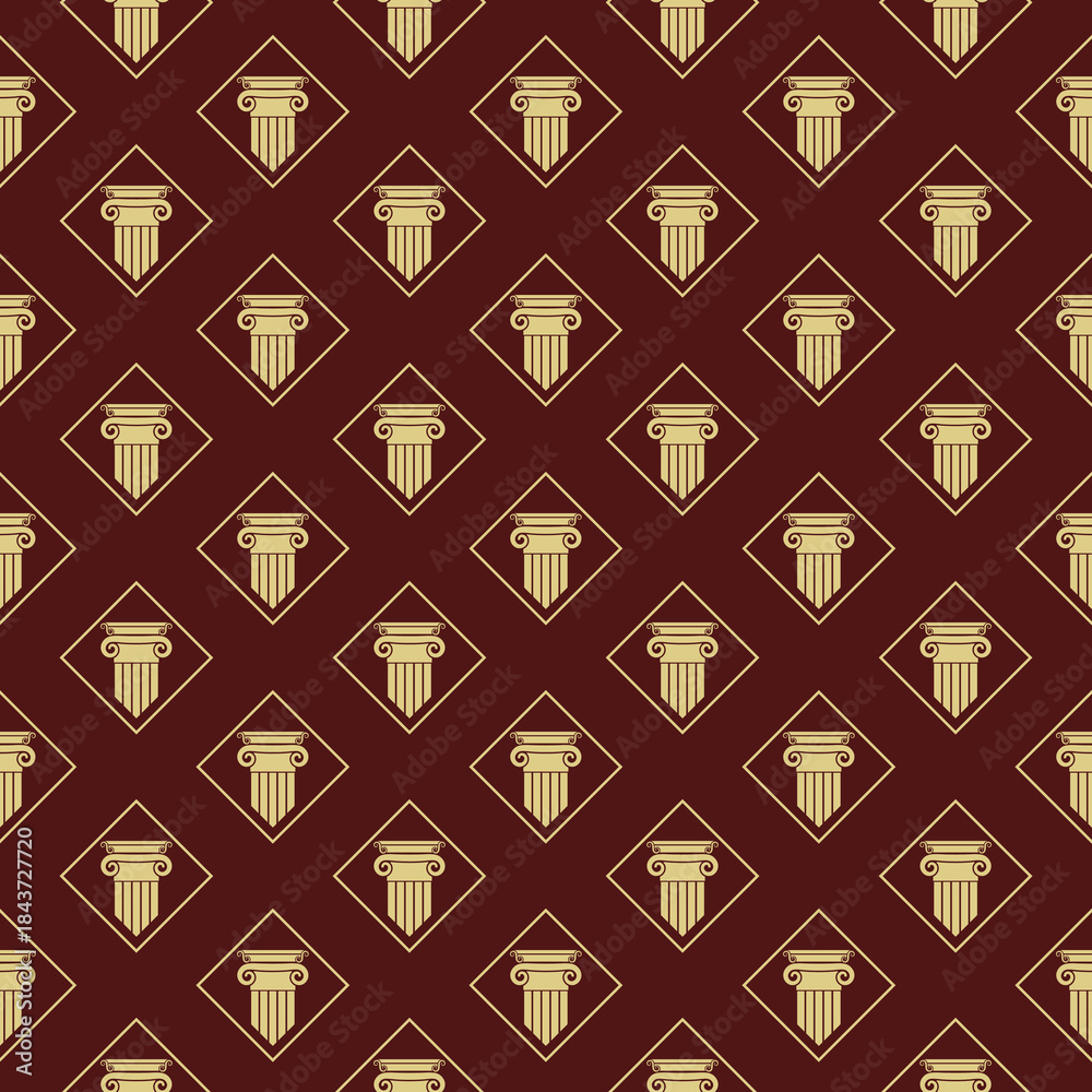 Obraz premium Column Pillar seamless pattern isolated on color background