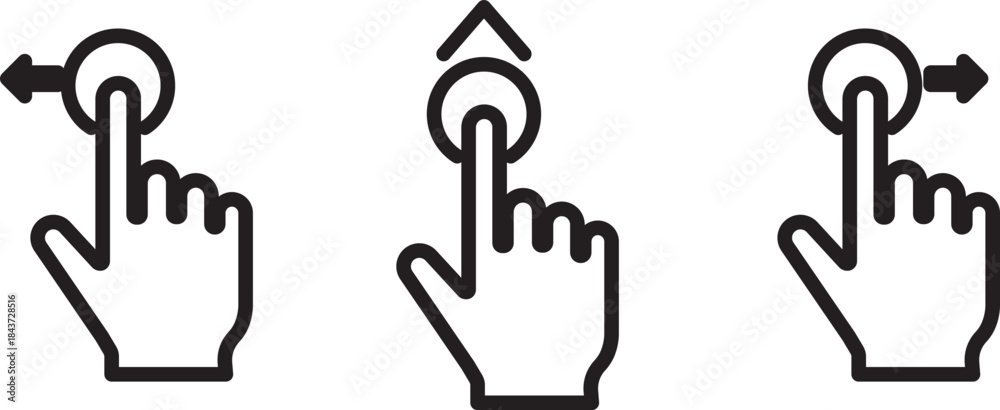 Fototapeta premium Swipe icon set multiple style collection. set 