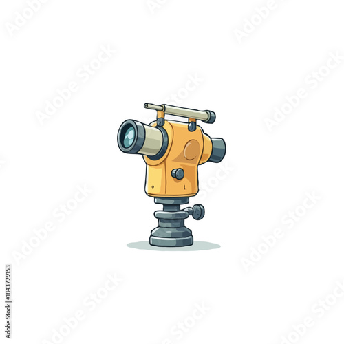 Illustration of surveying instrument showcasing precision engineering in a minimalist style