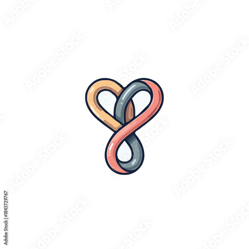 Symbolic intertwined hearts representing everlasting bond and infinite affection with creative