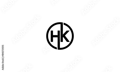 HK initial letters logo or HK monogram