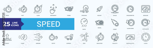 Speed Icon Set Illustration Vector Outline Style