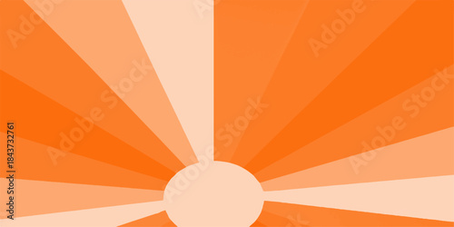 Bright sun rays and orange gradient vector illustration for a warm summer background design