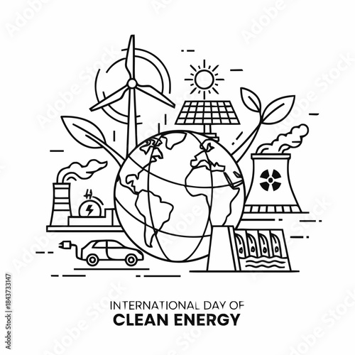 International Day of Clean Energy Illustration