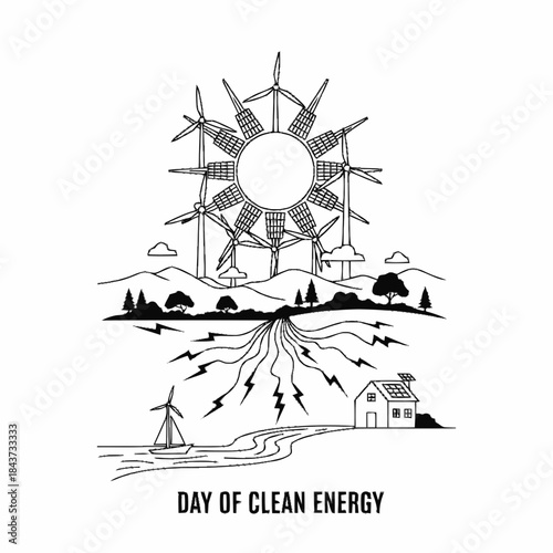 International Day of Clean Energy Illustration