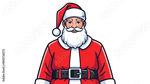 A cartoon illustration of santa claus wearing a red suit