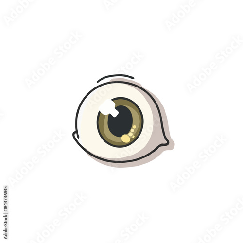 Stylized eye illustration with expressive design showcasing minimalist artistry and quirky