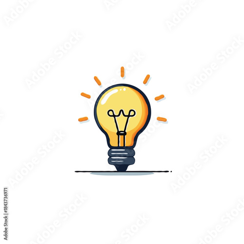 Stylized lightbulb illustration symbolizing innovation inspiration and creative concepts rendered