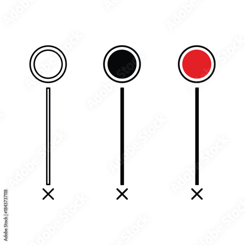 Traffic light signals indicating different stages