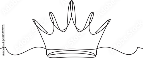 Crown one line.one line  vector illustration  with out background