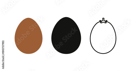 Minimalist illustration of three sets of fig leaf gourd silhouettes, Symbolizing natural tropical freshness, flat vector design illustration.