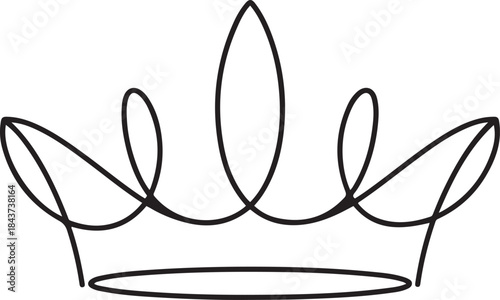 Crown one line.one line  vector illustration  with out background