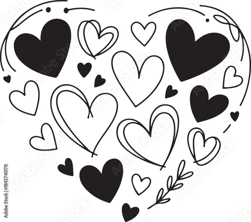 Valentine day with lovely hearts beautiful card design