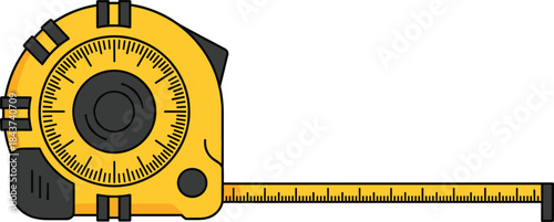 Measuring tape tool vector illustration, construction and carpentry equipment icon for building and DIY projects