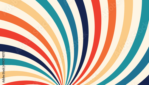 retro striped rainbow color background