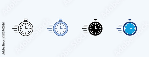 Speed Multiple Icon Illustration Vector