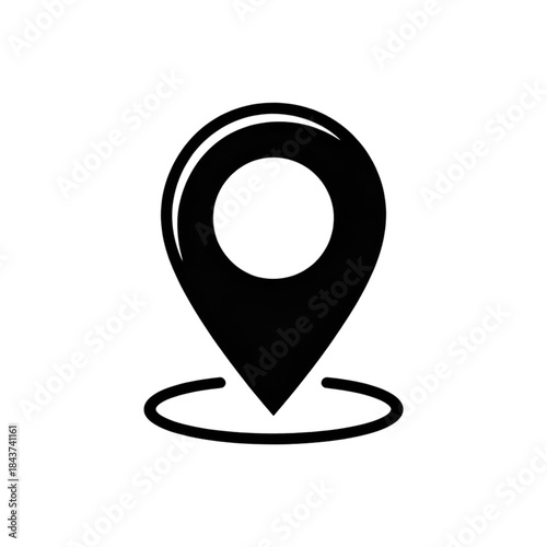 Colorful location pin sticker illustration with a gradient and white outline