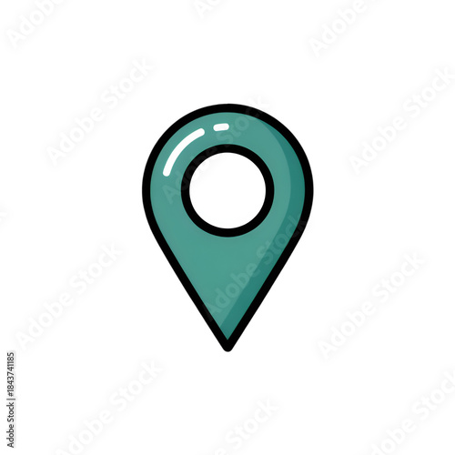 Colorful location pin sticker illustration with a gradient and white outline