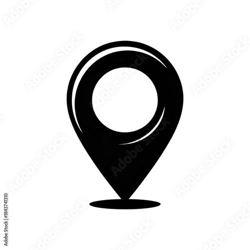 Colorful location pin sticker illustration with a gradient and white outline