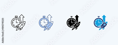 Productivity Multiple Icon Illustration Vector