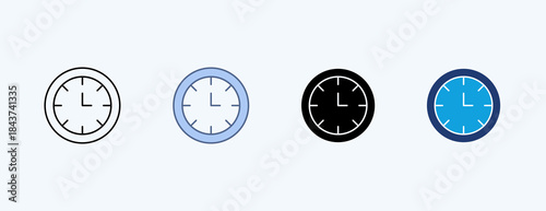 Clock Multiple Icon Illustration Vector